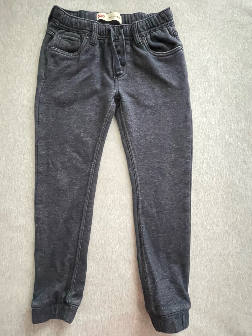 Levi’s Boys Size 10-12 YRS Blue Knit Jogger Pants Stretch Comfort Drawstring
